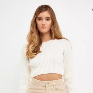 NWOT | ENGLISH FACTORY | CREAM CROPPED SWEATER | SMALL